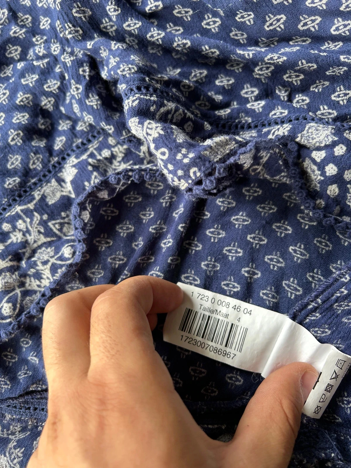 Blouse azul marinho vintage Armand Thierry tamanho 4, L / 100% viscose – photo 10